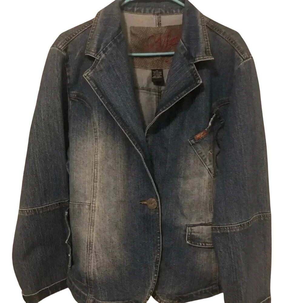 Vintage Plus Size Retro Mecca Fem Jean‎ Jacket Blazer EUC Size 2X